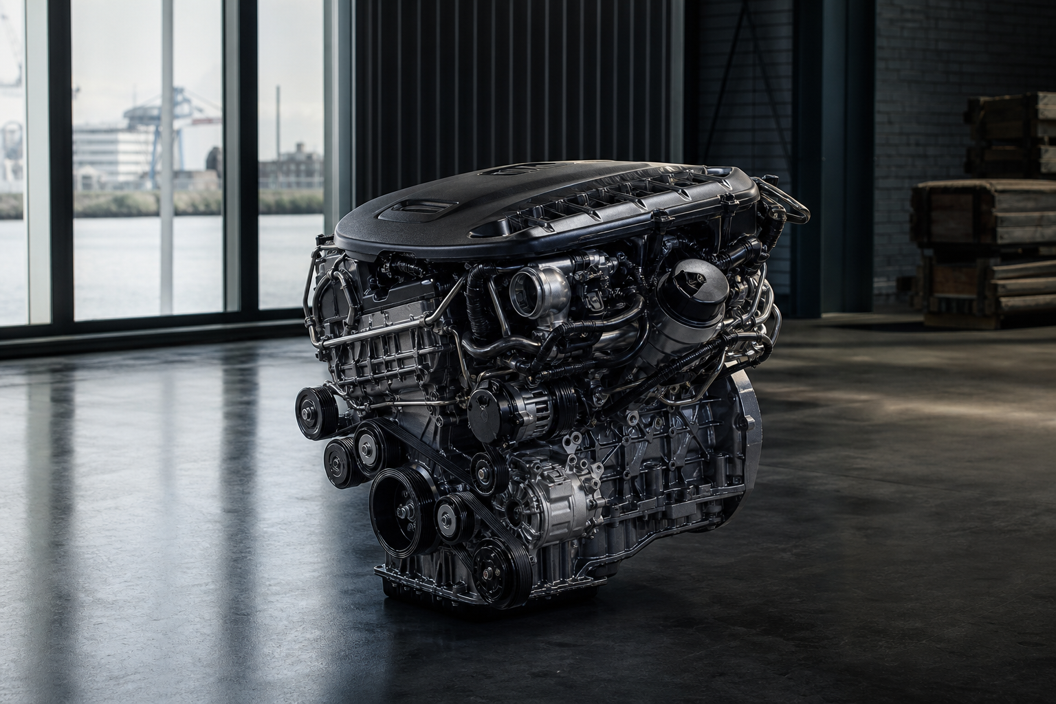 Bavarian Engines Hamburg hub — used BMW engines prepared for EU dispatch